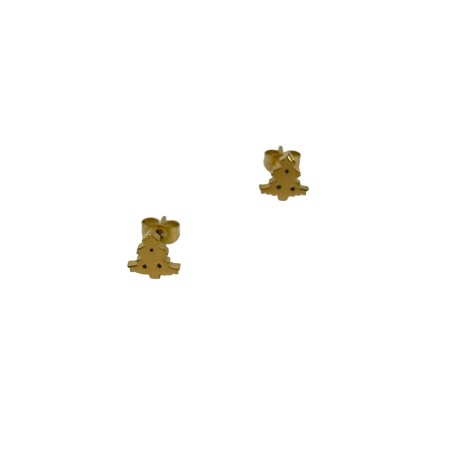 earrings stud steel gold christmas tree1